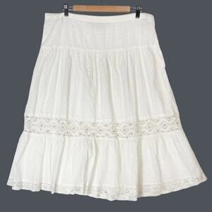 VTG Y2K Tommy Hilfiger Lace Tiered Ruffle Midi Skirt Womens‎ 14 Boho Prairie